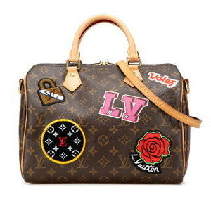 Louis Vuitton Patches Speedy Bandouliere Shoulder Bag Brown Multicolor